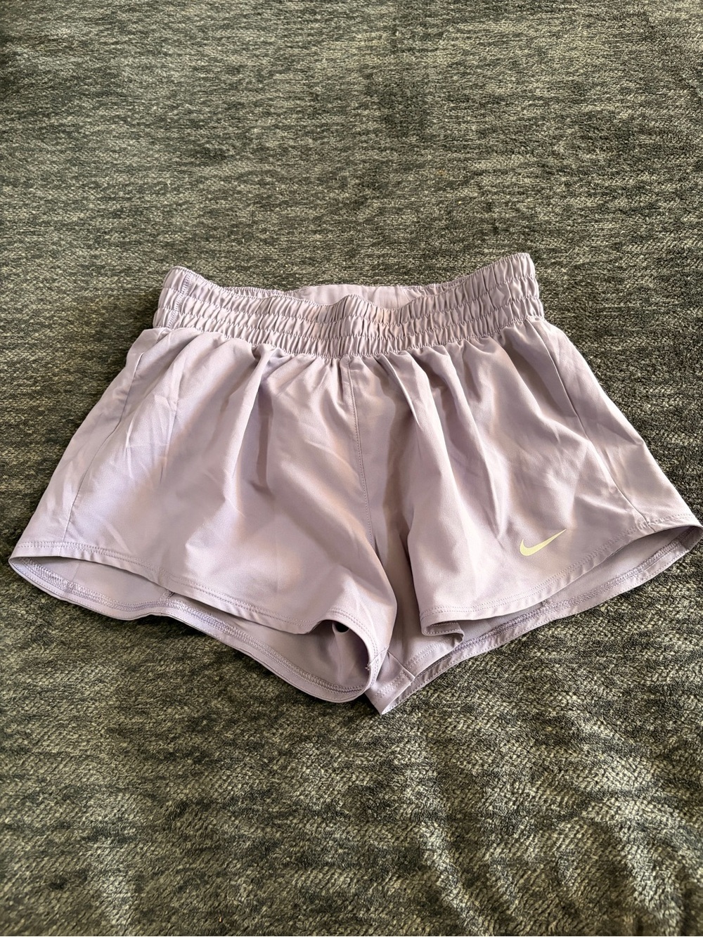 Nike Women's Pastel Lavender Athletic Shorts with Swoosh